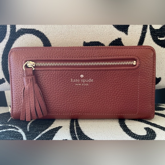 kate spade Handbags - Kate Spade Chester Street Neda Zip Around Wallet -Port Brown